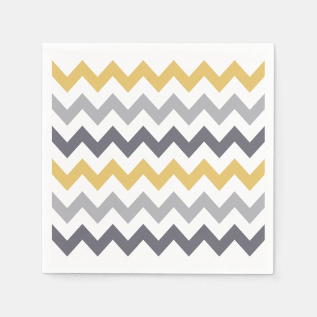 Servilleta De Papel Toallas de patrón gris y amarillo (Anverso)
