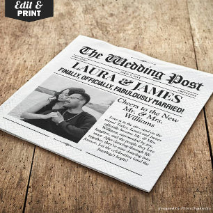 Servilleta De Papel Toallas de periódico de boda personalizadas   Fich