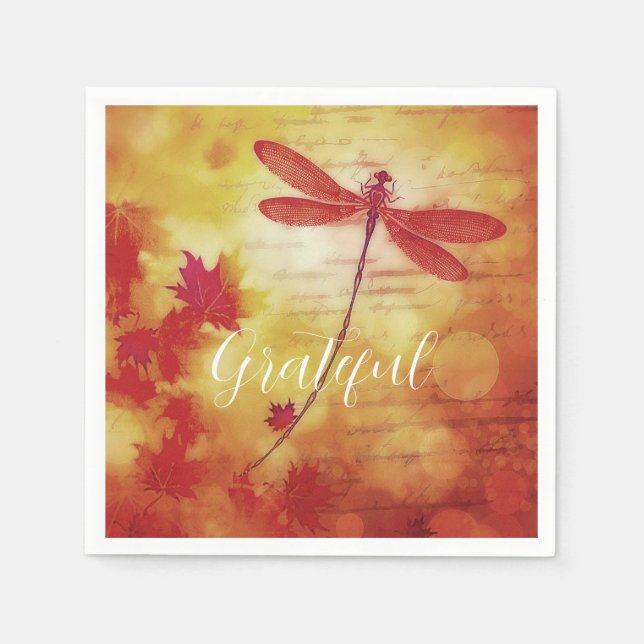 Servilleta De Papel Toallas de personalizado de la libélula de otoño (Anverso)