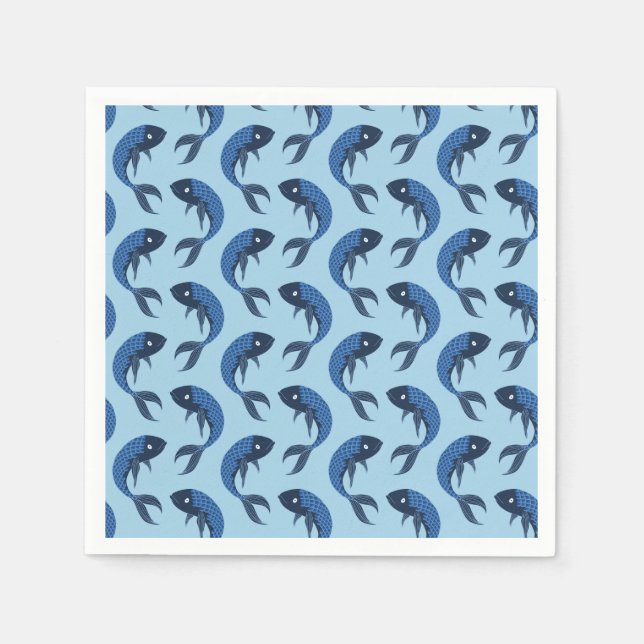 Servilleta De Papel Toallas de pescado azul (Anverso)