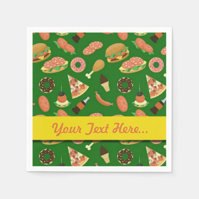 Servilleta De Papel Toallas de picnic verdes para el momento del aperi (Anverso)