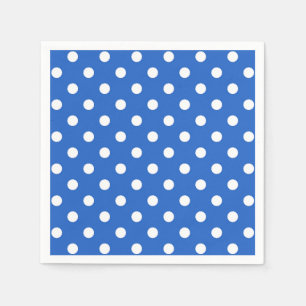 Servilleta De Papel Toallas de puntos de polka azul y blanco