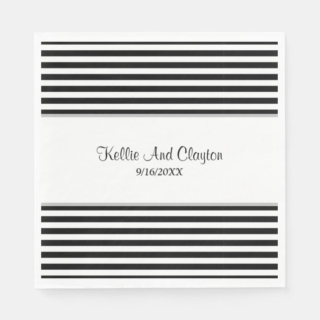 Servilleta De Papel Toallas de rayas negras/blancas (Anverso)