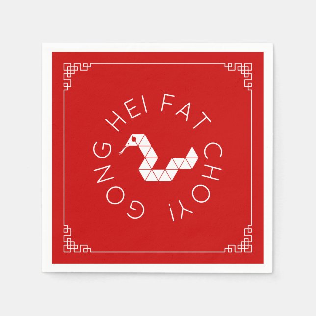 Servilleta De Papel Toallas de serpiente de Año Nuevo Chino Origami (Anverso)