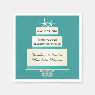 Servilleta De Papel Toallas de tarta Boda de Starfish personalizadas