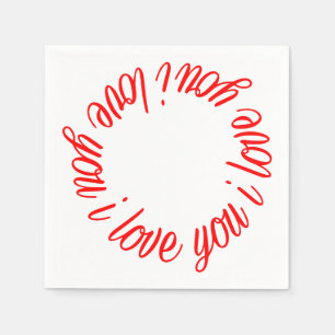 Servilleta De Papel Toallas de texto de "I Love You"