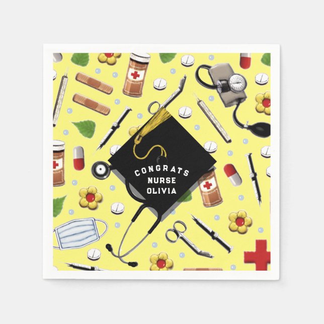 Servilleta De Papel Toallas del partido de graduación de enfermería (Anverso)