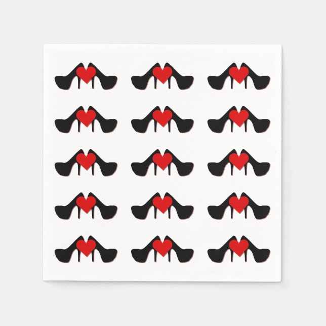 Servilleta De Papel Toallas del patrón de zapatos de corazón (Anverso)