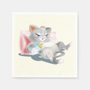 Servilleta De Papel Toallas divertidas con gato bebé - Personalizable