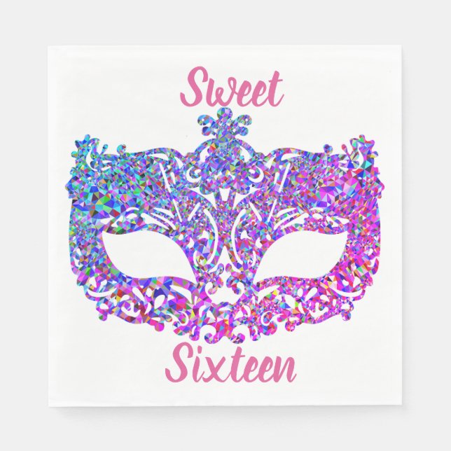Servilleta De Papel Toallas dulces dieciséis fiestas (Anverso)
