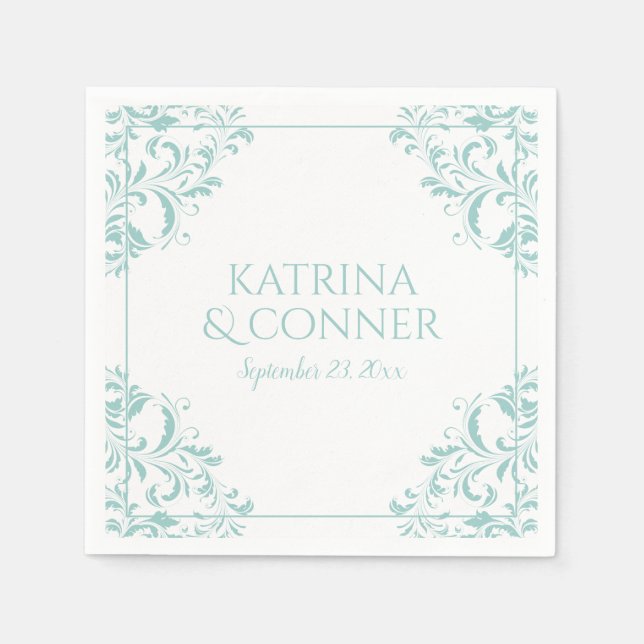 Servilleta De Papel Toallas elegantes | Nadine (Turquesa claro) 2 (Anverso)