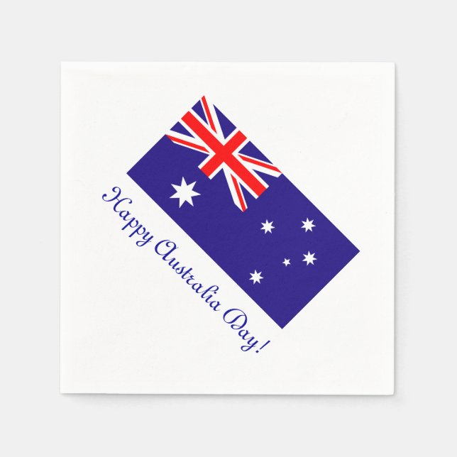 Servilleta De Papel Toallas felices del Día de Australia con bandera a (Anverso)