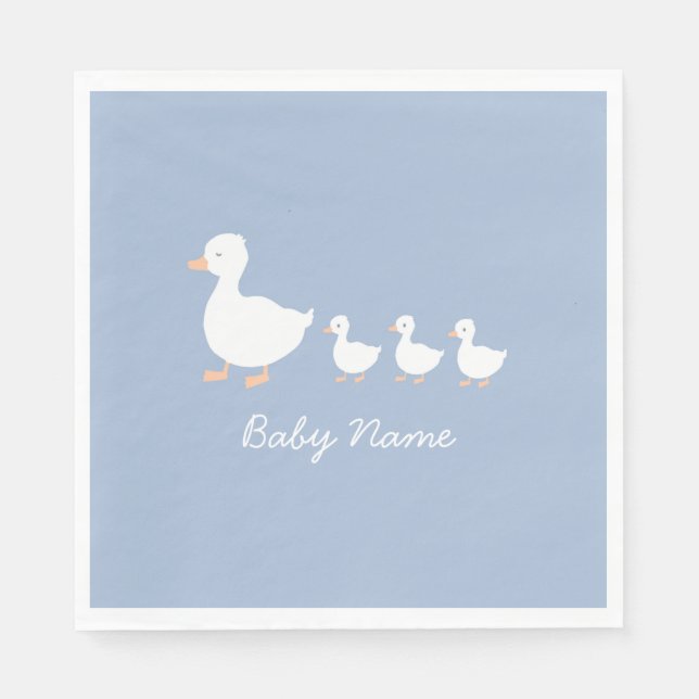 Servilleta De Papel Toallas Fiesta Duckling de Baby Boy personalizadas (Anverso)