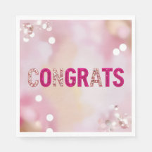 Toallas fiestas "Congrats" de Glam Rosa