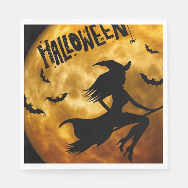 Servilleta De Papel Toallas Fiestas de papel de bruja personalizadas d (Anverso)