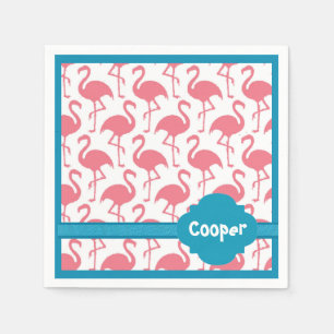 Servilleta De Papel Toallas Fiestas Retro Rosa Flamingo personalizadas