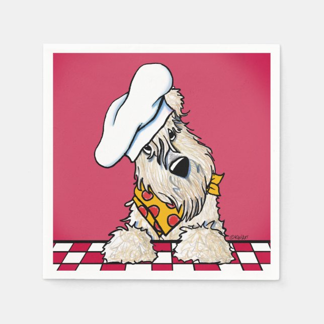 Servilleta De Papel Toallas Fiestas Wheaten Terrier Pizza (Anverso)