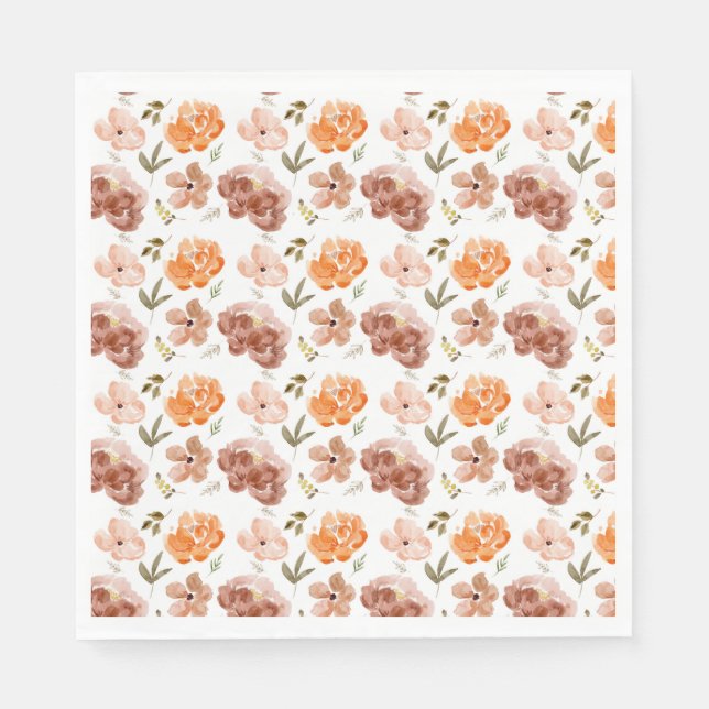 Servilleta De Papel Toallas Florales Caídas Cosecha Napkins (Anverso)