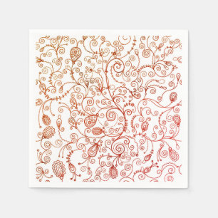 Servilleta De Papel Toallas florales rojas de moda