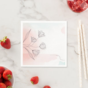Servilleta De Papel Toallas Florales Románticas De Color Rosa - Elegan