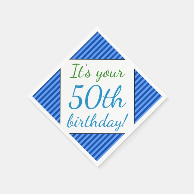 Servilleta De Papel Toallas humildes de papel de cumpleaños 50 (Borde)