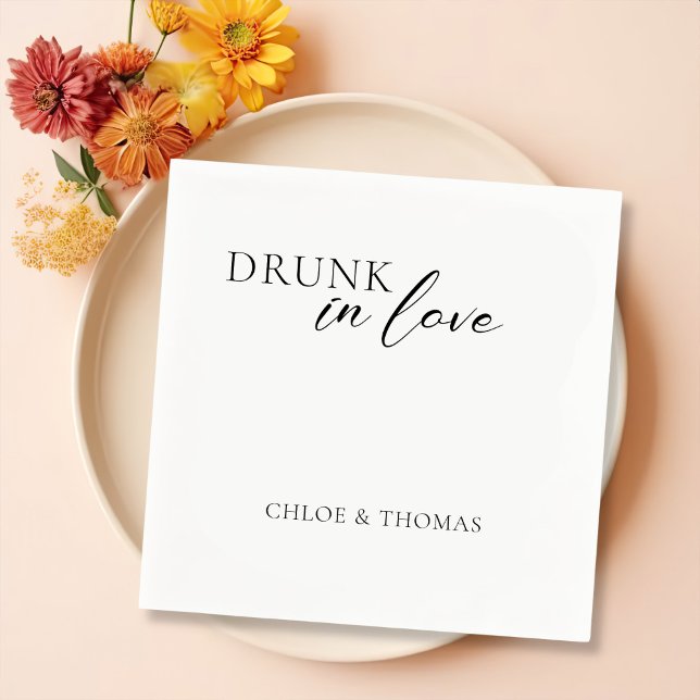 Servilleta De Papel Toallas modernas "ebrias en amor" para bar Boda (Subido por el creador)
