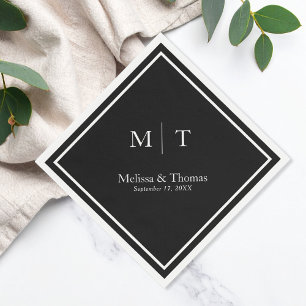 Servilleta De Papel Toallas modernas Minimalistas para Bodas de monogr