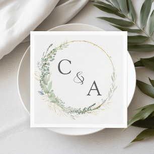 Servilleta De Papel Toallas modernas y elegantes para bodas eucaliptos
