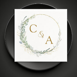 Servilleta De Papel Toallas modernas y elegantes para bodas eucaliptos