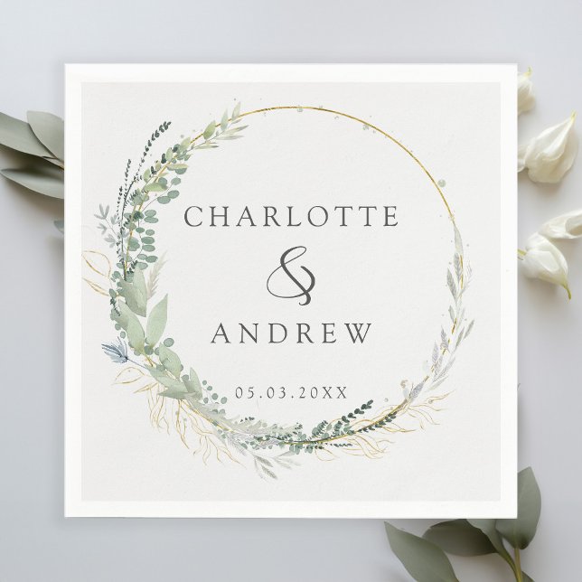 Servilleta De Papel Toallas modernas y elegantes para bodas eucaliptos (Subido por el creador)