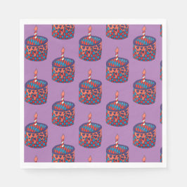 Servilleta De Papel Toallas moradas con pastelitos
