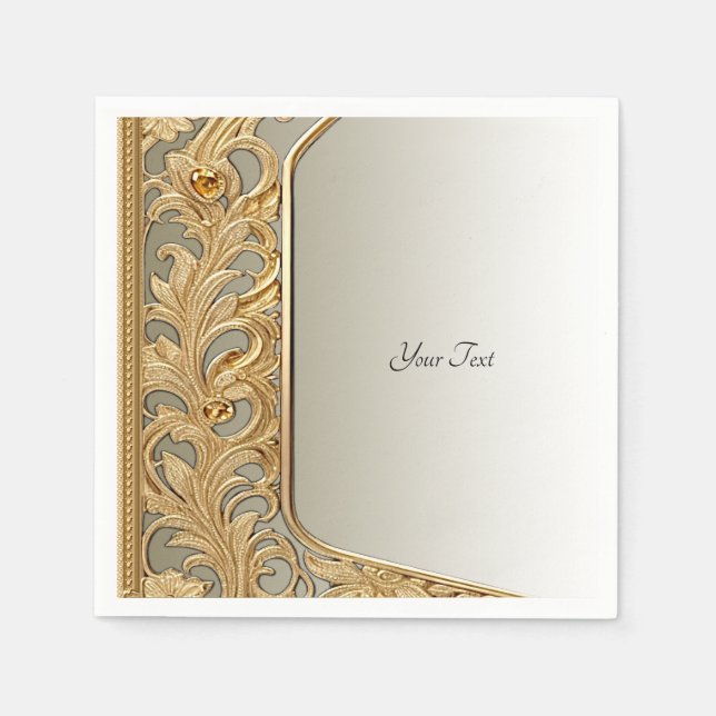 Servilleta De Papel Toallas ornadas de oro modernas (Anverso)