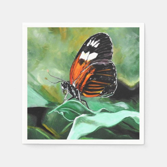 Servilleta De Papel Toallas para el almuerzo - Diseño de mariposa (Anverso)