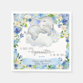 Servilleta De Papel Toallas para la ducha de bebé con elefante y nube.
