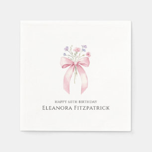 Servilleta De Papel Toallas personalizadas 60º cumpleaños Flor silvest