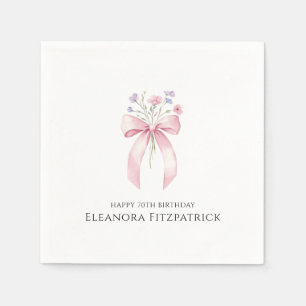 Servilleta De Papel Toallas personalizadas 70 cumpleaños Flor silvestr