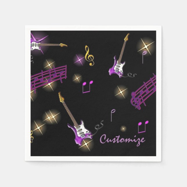 Servilleta De Papel Toallas personalizadas de fondo de música Rock Sta (Anverso)