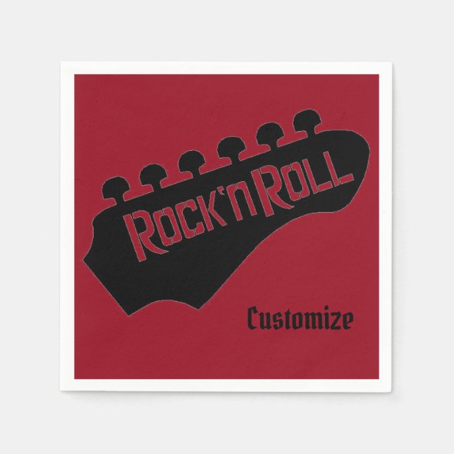 Servilleta De Papel Toallas personalizadas de guitarra rock y Rollo (Anverso)