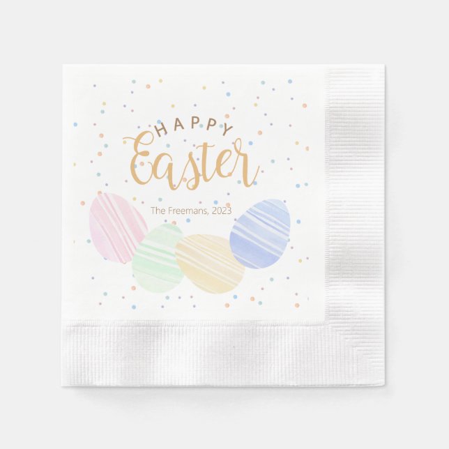 Servilleta De Papel Toallas personalizadas de Huevos de Pascua Pastel (Anverso)