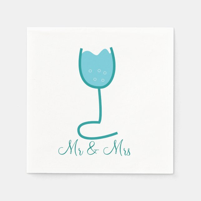 Servilleta De Papel Toallas personalizadas de vino boda (Anverso)