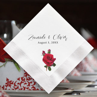 Servilleta De Papel Toallas personalizadas del Boda Roses Rojos