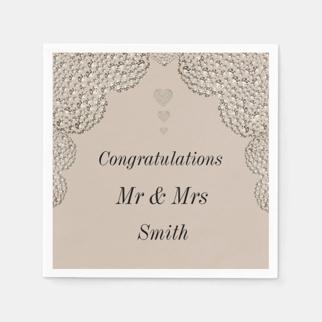 Servilleta De Papel Toallas personalizadas inusuales del boda (Anverso)