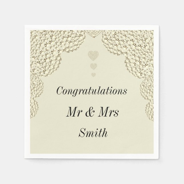 Servilleta De Papel Toallas personalizadas inusuales del boda (Anverso)