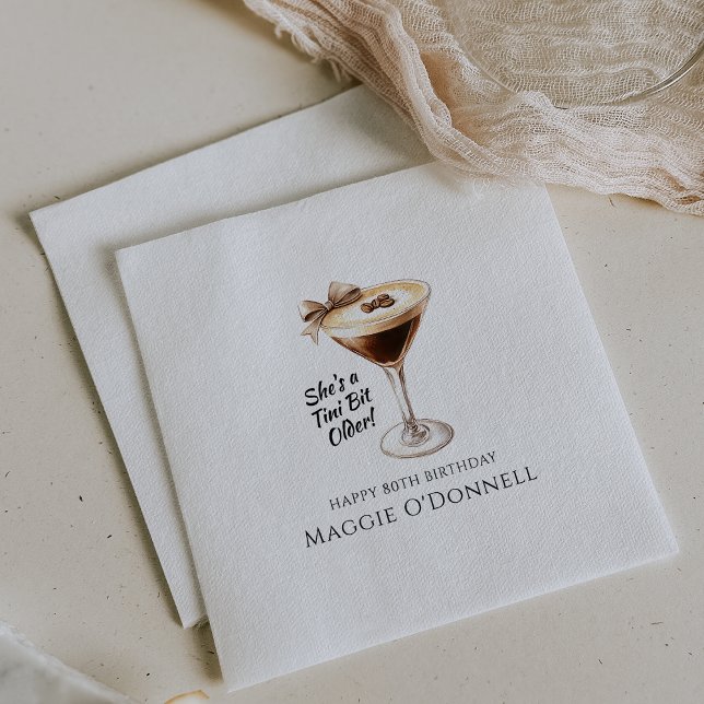 Servilleta De Papel Toallas personalizadas Martini a los 80 años (Subido por el creador)