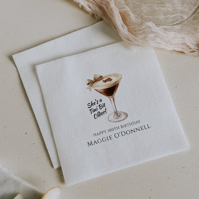 Servilleta De Papel Toallas personalizadas Martini en el cumpleaños nú (Subido por el creador)