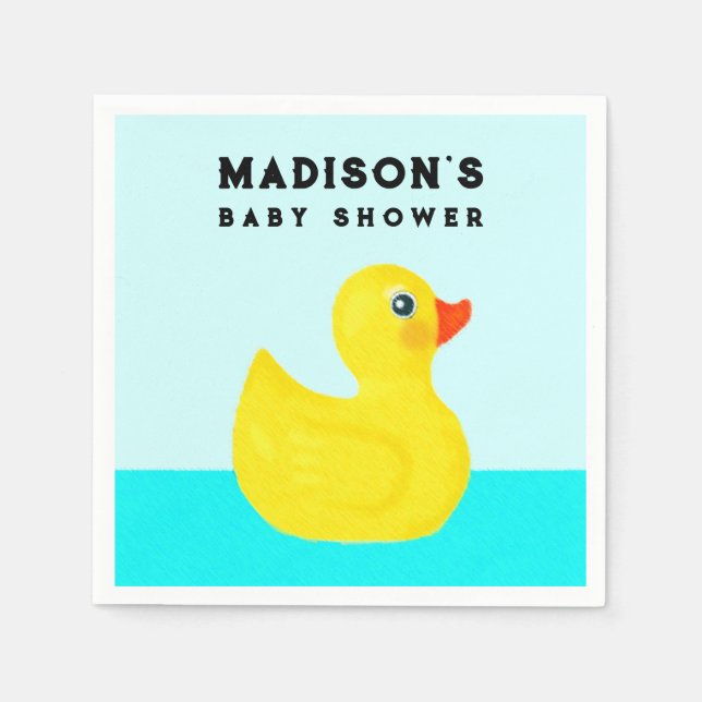 Servilleta De Papel Toallas personalizadas para Baby Shower Cute Duckl (Anverso)