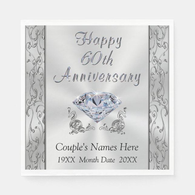 Servilleta De Papel Toallas personalizadas para el aniversario del dia (Anverso)