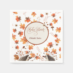 Servilleta De Papel Toallas personalizadas para el hedgehog de otoño