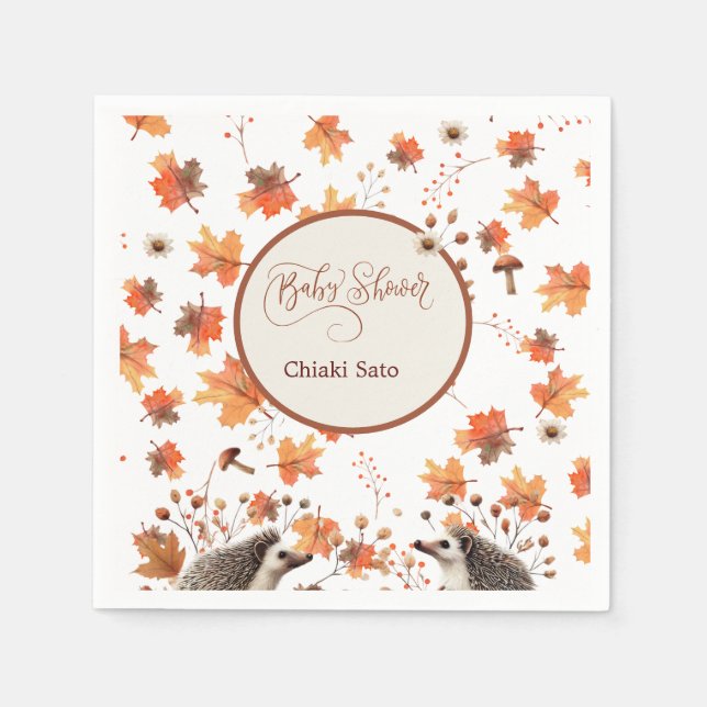 Servilleta De Papel Toallas personalizadas para el hedgehog de otoño (Anverso)