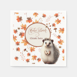Servilleta De Papel Toallas personalizadas para el hedgehog de otoño
